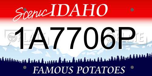 1A7706P Idaho License Plate