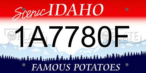1A7780F Idaho License Plate