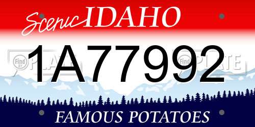 1A77992 Idaho License Plate