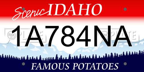 1A784NA Idaho License Plate
