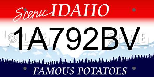 1A792BV Idaho License Plate