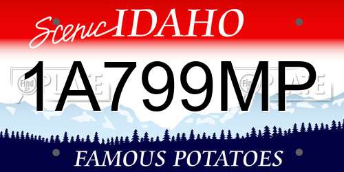 1A799MP Idaho License Plate