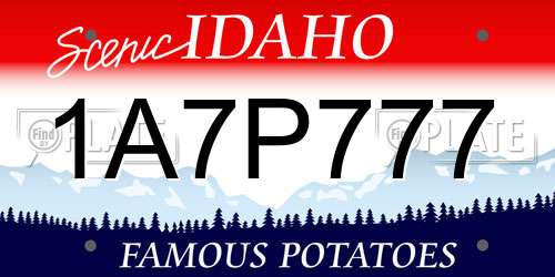 1A7P777 Idaho License Plate