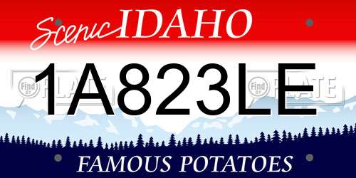 1A823LE Idaho License Plate