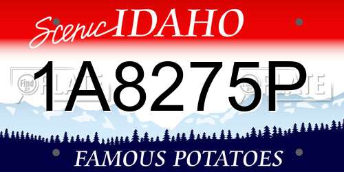 1A8275P Idaho License Plate