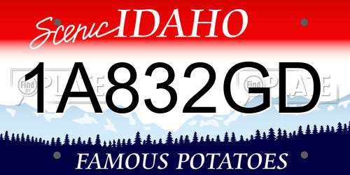 1A832GD Idaho License Plate