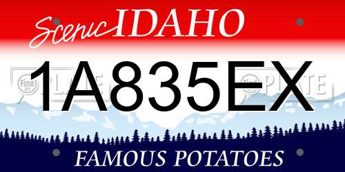 1A835EX Idaho License Plate