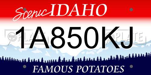 1A850KJ Idaho License Plate