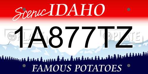 1A877TZ Idaho License Plate
