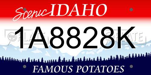 1A8828K Idaho License Plate