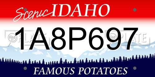 1A8P697 Idaho License Plate