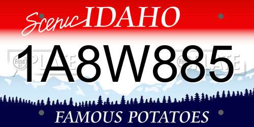 1A8W885 Idaho License Plate