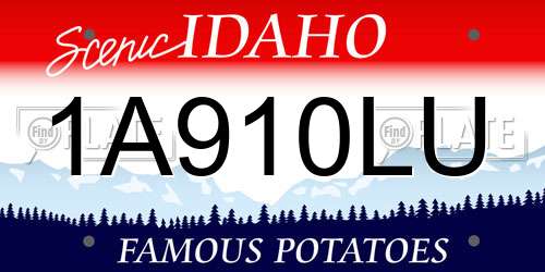 1A910LU Idaho License Plate