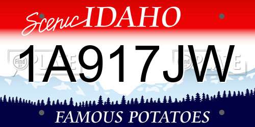 1A917JW Idaho License Plate