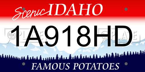 1A918HD Idaho License Plate