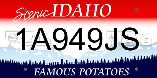 1A949JS Idaho License Plate