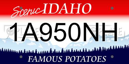 1A950NH Idaho License Plate
