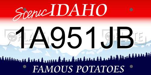1A951JB Idaho License Plate