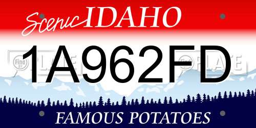 1A962FD Idaho License Plate