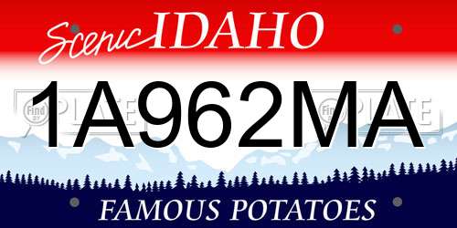 1A962MA Idaho License Plate