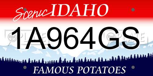 1A964GS Idaho License Plate
