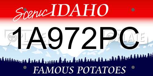 1A972PC Idaho License Plate