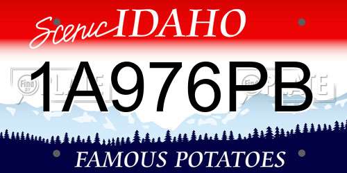 1A976PB Idaho License Plate