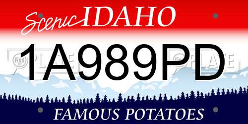 1A989PD Idaho License Plate