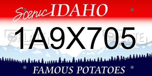 1A9X705 Idaho License Plate