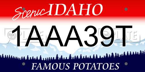 1AAA39T Idaho License Plate