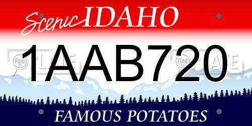 1AAB720 Idaho License Plate