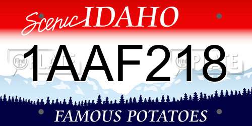 1AAF218 Idaho License Plate