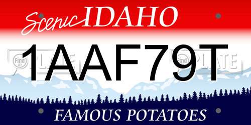 1AAF79T Idaho License Plate