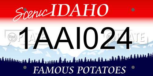 1AAI024 Idaho License Plate