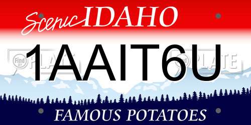 1AAIT6U Idaho License Plate