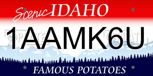 1AAMK6U Idaho License Plate