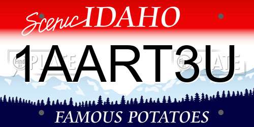1AART3U Idaho License Plate