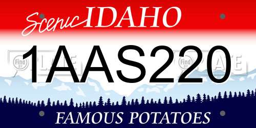 1AAS220 Idaho License Plate