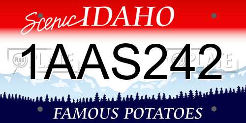 1AAS242 Idaho License Plate