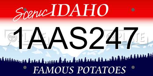 1AAS247 Idaho License Plate