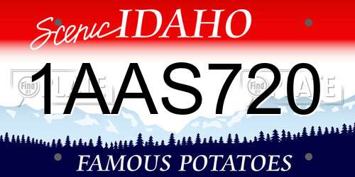 1AAS720 Idaho License Plate