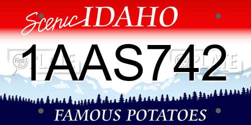 1AAS742 Idaho License Plate