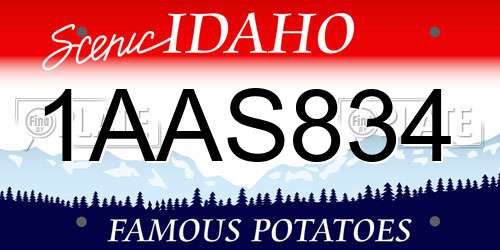 1AAS834 Idaho License Plate