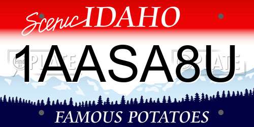 1AASA8U Idaho License Plate