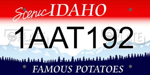 1AAT192 Idaho License Plate