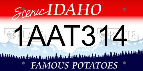 1AAT314 Idaho License Plate