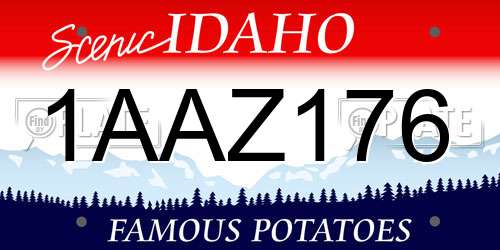1AAZ176 Idaho License Plate