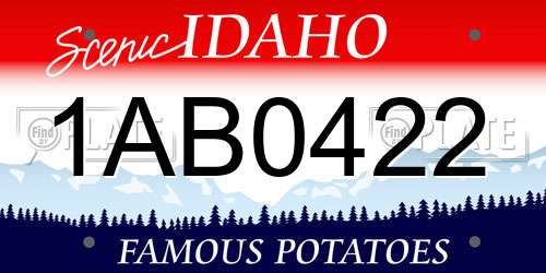 1AB0422 Idaho License Plate