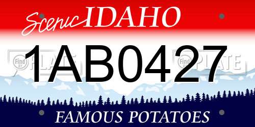1AB0427 Idaho License Plate