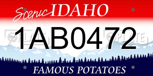 1AB0472 Idaho License Plate